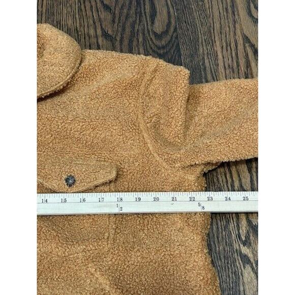 Marine Layer Eden Sherpa Overshirt Button Front Teddy Shacket Cashew Large NWT - Picture 6 of 10